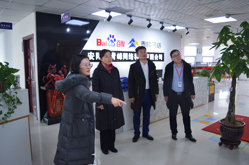 中共河南省委網(wǎng)信辦社評處處長李麗同志，中共安陽市委網(wǎng)信辦副主任、市互聯(lián)網(wǎng)行業(yè)黨委書記王曉萌同志蒞臨安陽青峰網(wǎng)絡(luò)參觀指導！